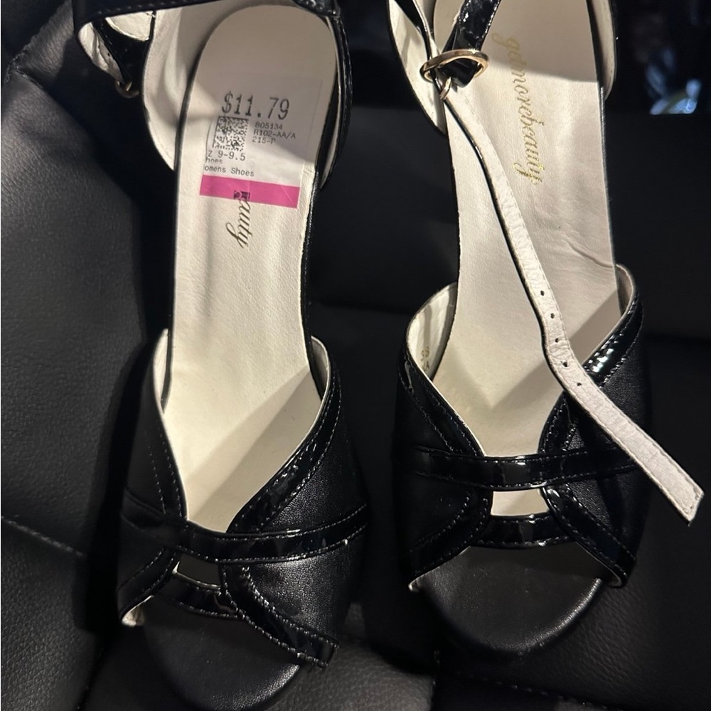 Black Open-Toe Heels